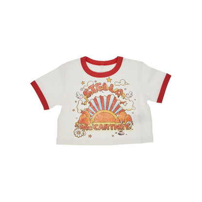 STELLA MCCARTNEY Graphic logo print cropped T-shirt