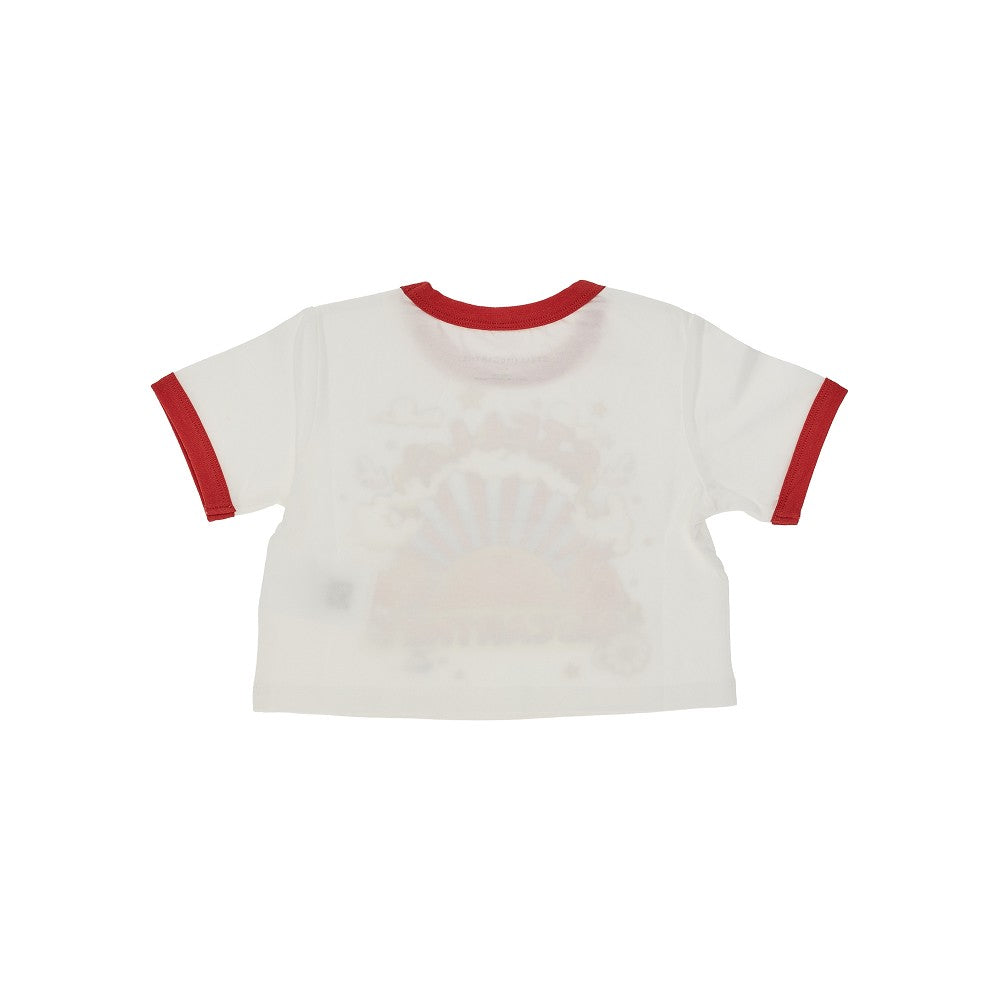 STELLA MCCARTNEY Graphic logo print cropped T-shirt