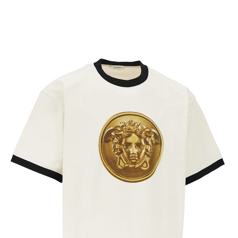VERSACE Cotton T-shirt with Medusa Coin print