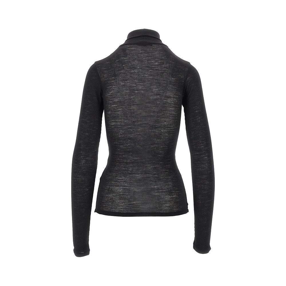 VERSACE Ribbed wool turtleneck top