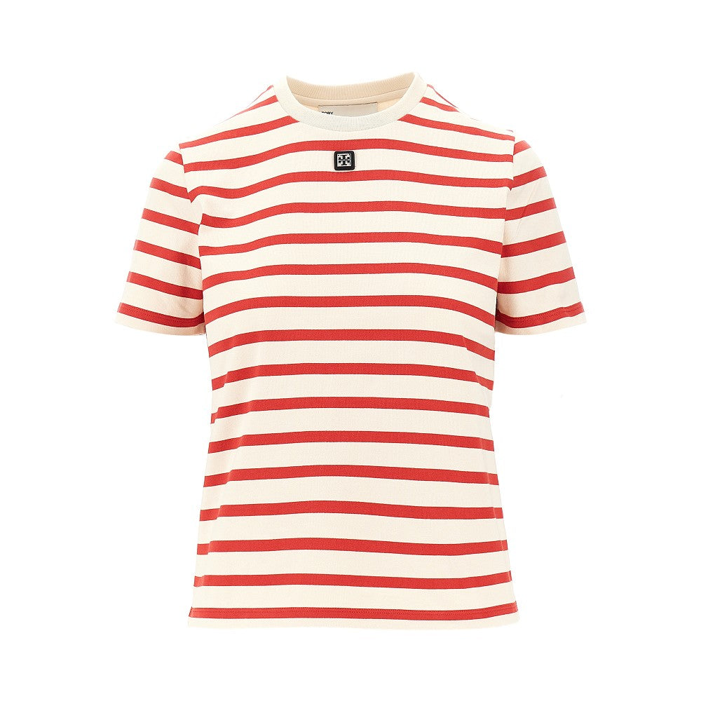TORY BURCH Striped T-shirt with logo detail