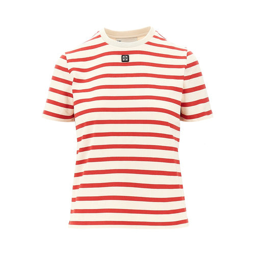 TORY BURCH Striped T-shirt with logo detail