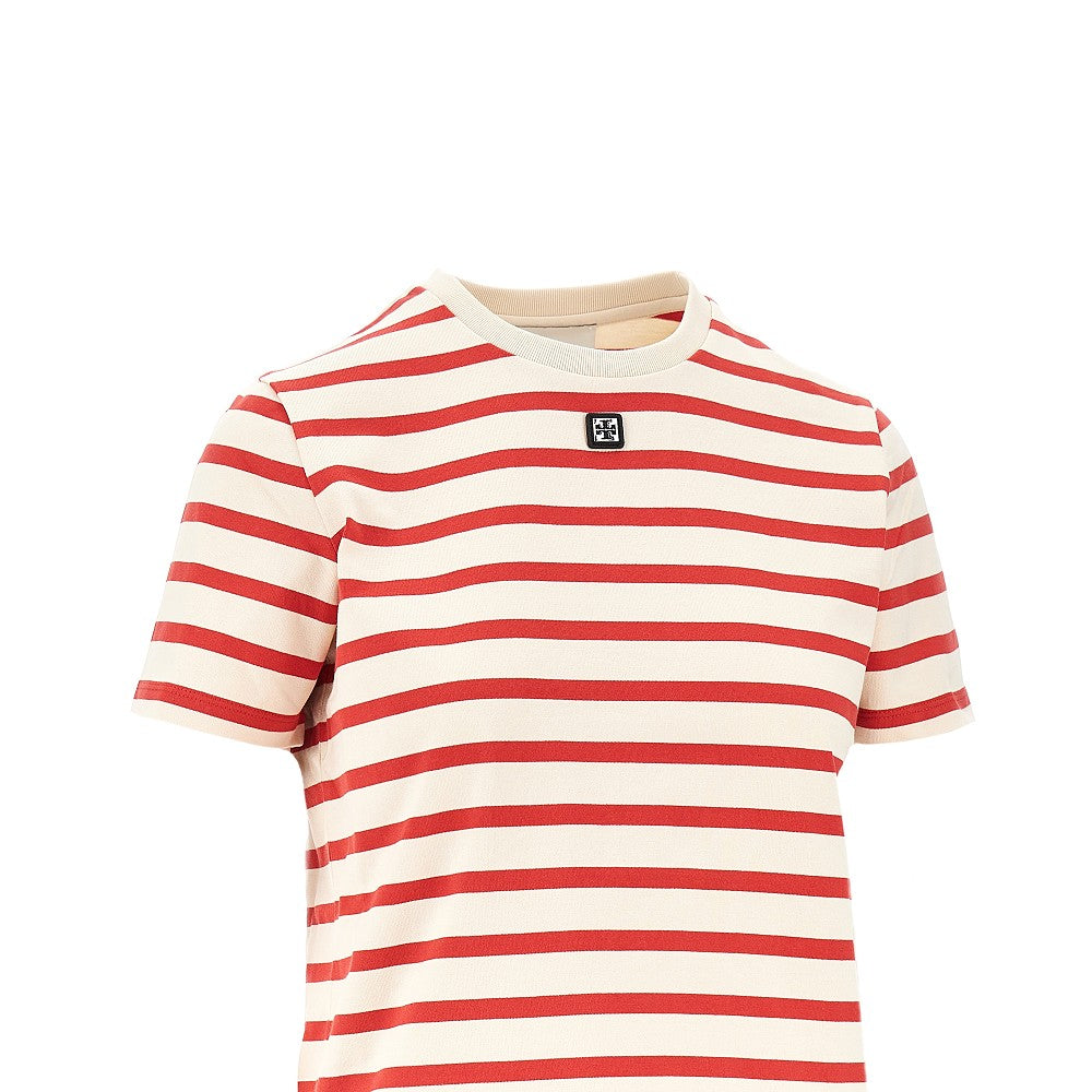 TORY BURCH Striped T-shirt with logo detail