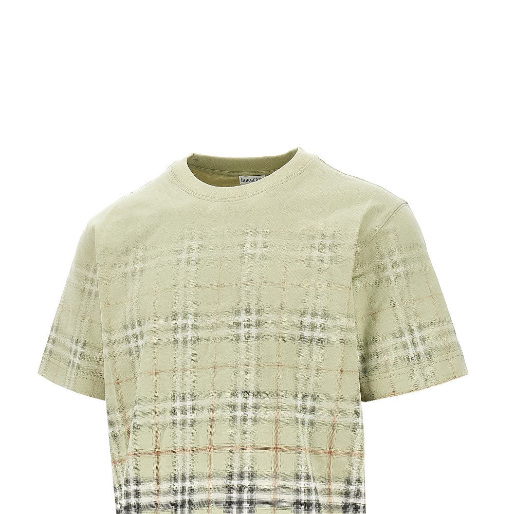 BURBERRY Cotton T-shirt with faded Check motif