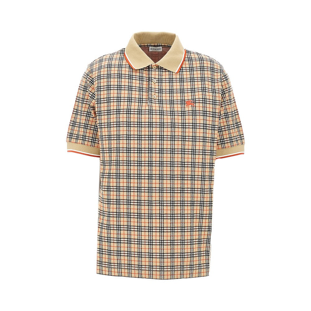 BURBERRY Check jersey polo shirt