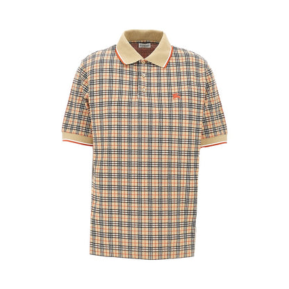 BURBERRY Check jersey polo shirt