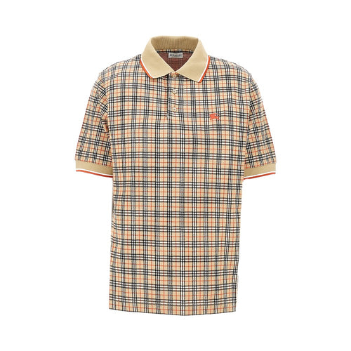 BURBERRY Check jersey polo shirt