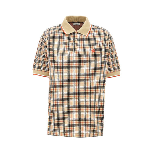 BURBERRY Check jersey polo shirt