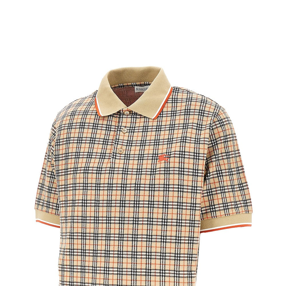 BURBERRY Check jersey polo shirt