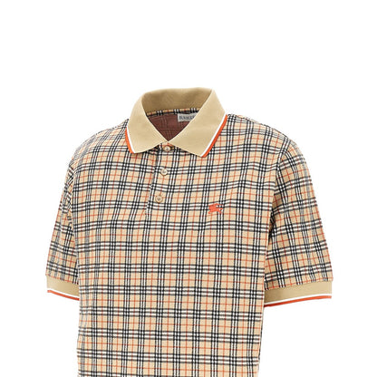 BURBERRY Check jersey polo shirt