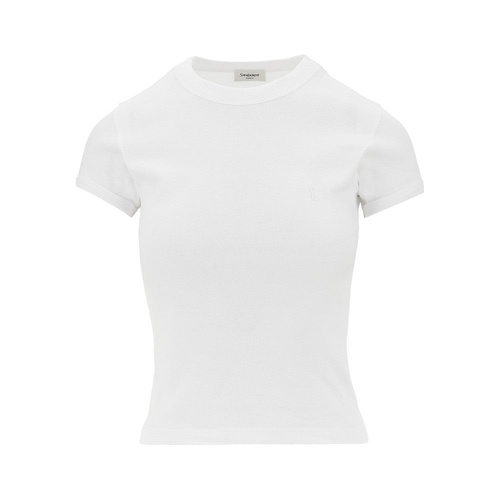 SAINT LAURENT Cassandre embroidery jersey T-shirt