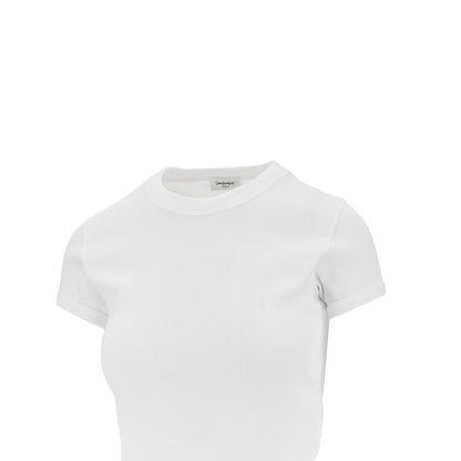 SAINT LAURENT Cassandre embroidery jersey T-shirt