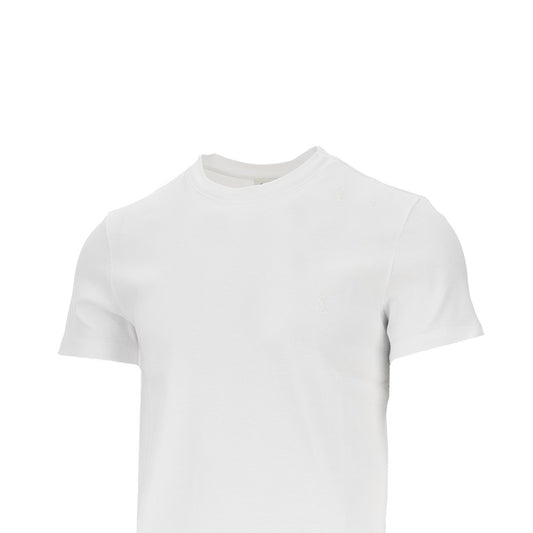 SAINT LAURENT Cotton T-shirt with logo embroidery