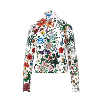 Gucci Floral print nylon jersey top