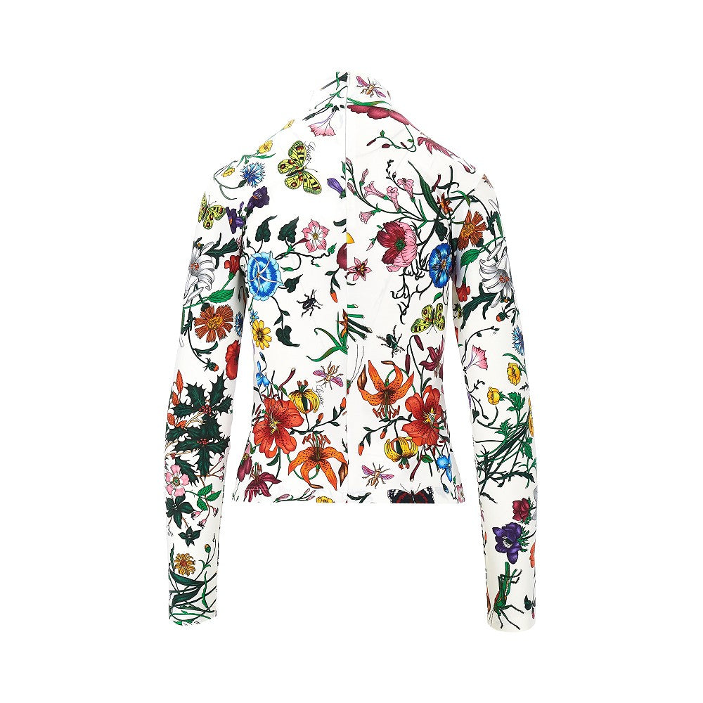 Gucci Floral print nylon jersey top