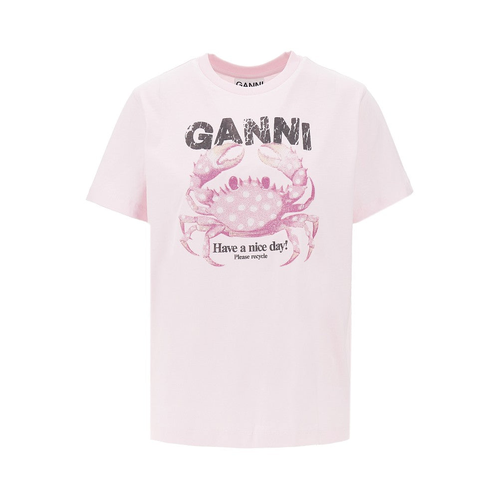 Ganni Jersey T-shirt with 'Crab' print