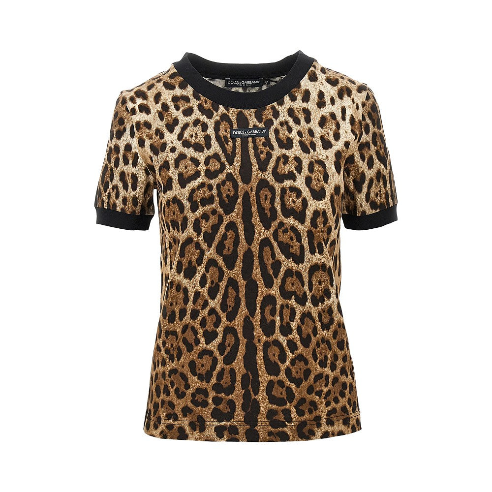 DOLCE&GABBANA Leopard-print jersey T-shirt