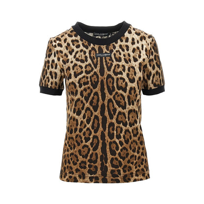 DOLCE&GABBANA Leopard-print jersey T-shirt