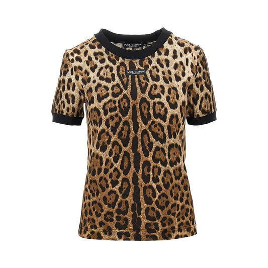 DOLCE&GABBANA Leopard-print jersey T-shirt