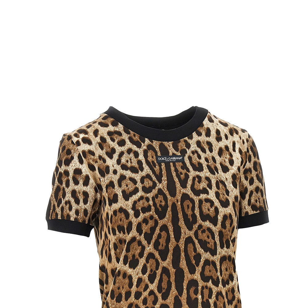 DOLCE&GABBANA Leopard-print jersey T-shirt
