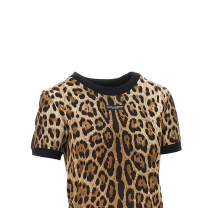 DOLCE&GABBANA Leopard-print jersey T-shirt