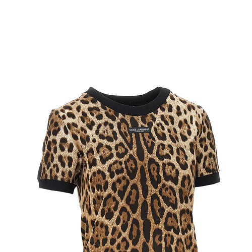 DOLCE&GABBANA Leopard-print jersey T-shirt