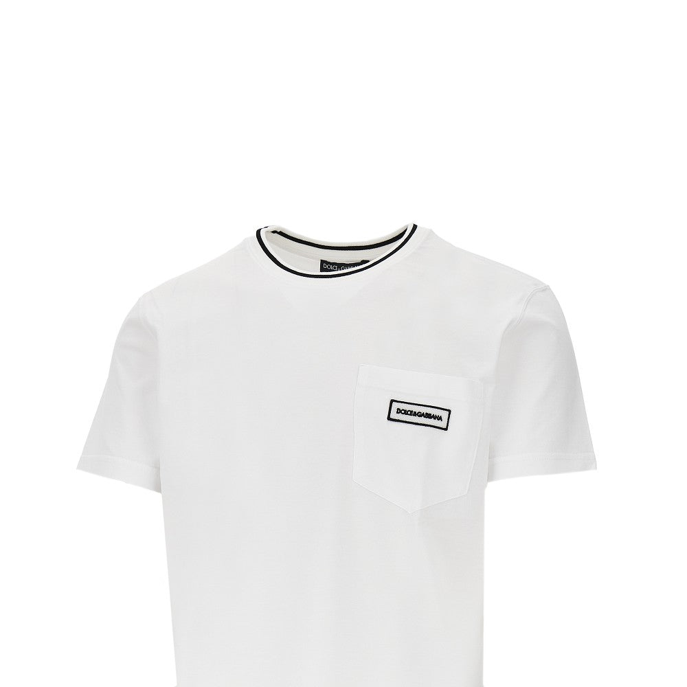 DOLCE&GABBANA T-shirt with pocket and logo patch