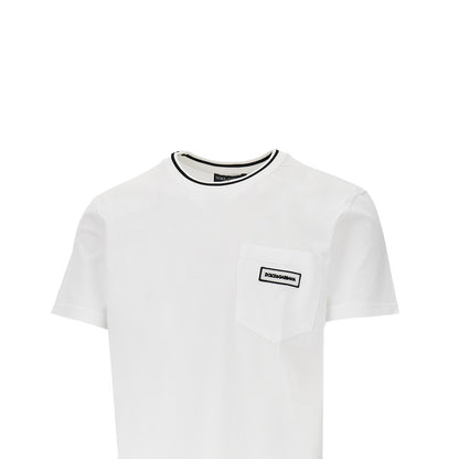 DOLCE&GABBANA T-shirt with pocket and logo patch