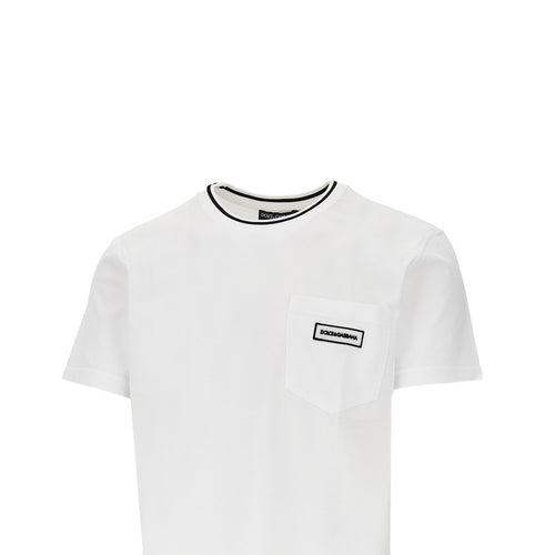 DOLCE&GABBANA T-shirt with pocket and logo patch