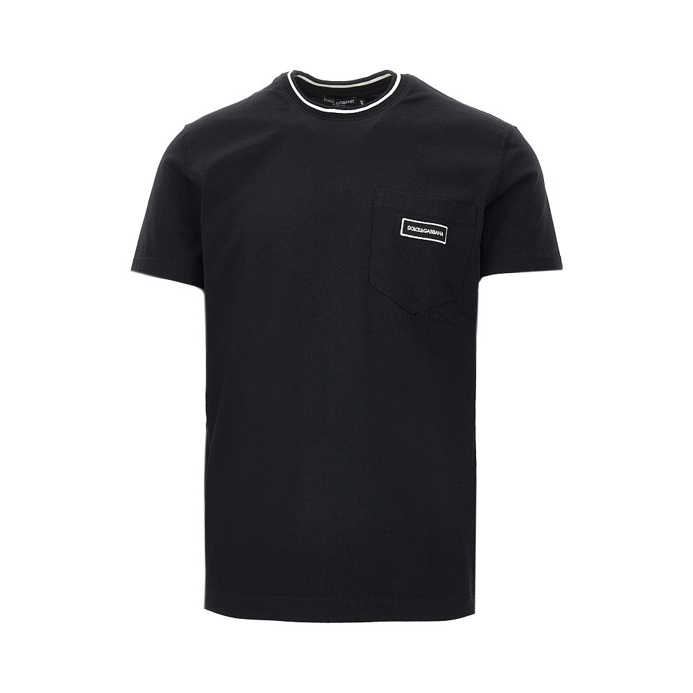 DOLCE&GABBANA T-shirt with pocket and logo patch