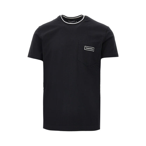 DOLCE&GABBANA T-shirt with pocket and logo patch