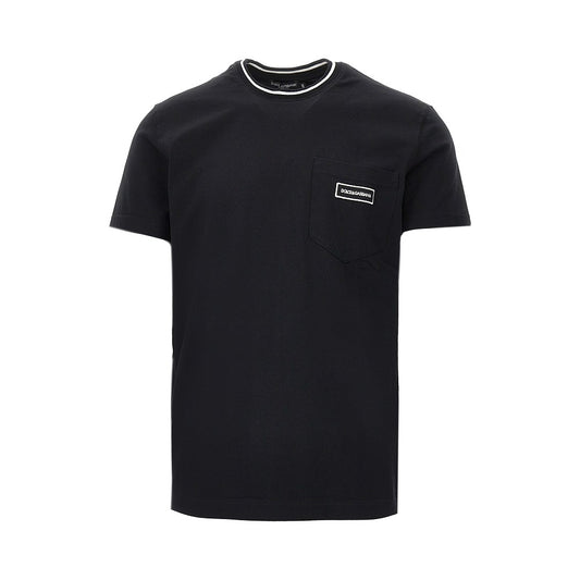 DOLCE&GABBANA T-shirt with pocket and logo patch