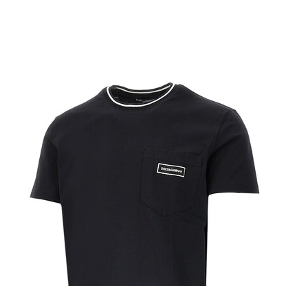 DOLCE&GABBANA T-shirt with pocket and logo patch