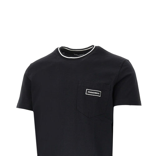 DOLCE&GABBANA T-shirt with pocket and logo patch