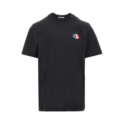 Moncler Tricolour embroidered logo T-shirt
