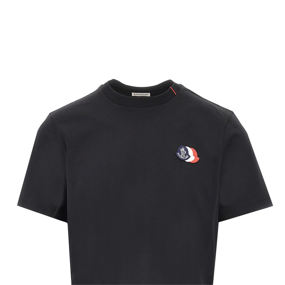 Moncler Tricolour embroidered logo T-shirt