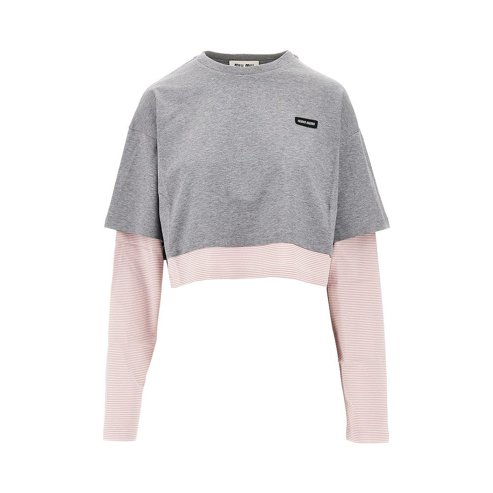 MIU MIU Layering effect cropped T-shirt