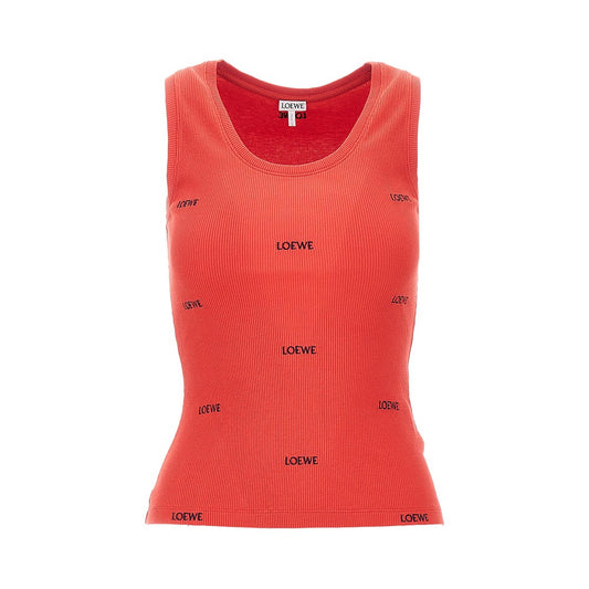 Loewe LOEWE embroidery ribbed tank top