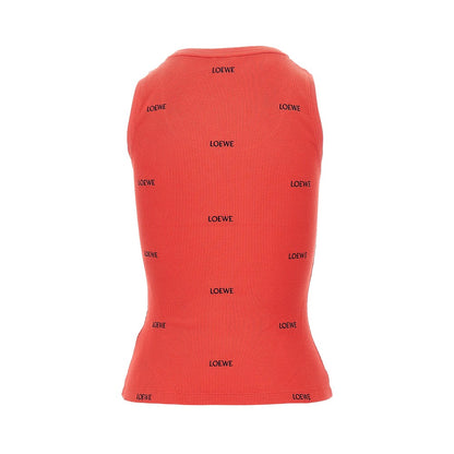 Loewe LOEWE embroidery ribbed tank top