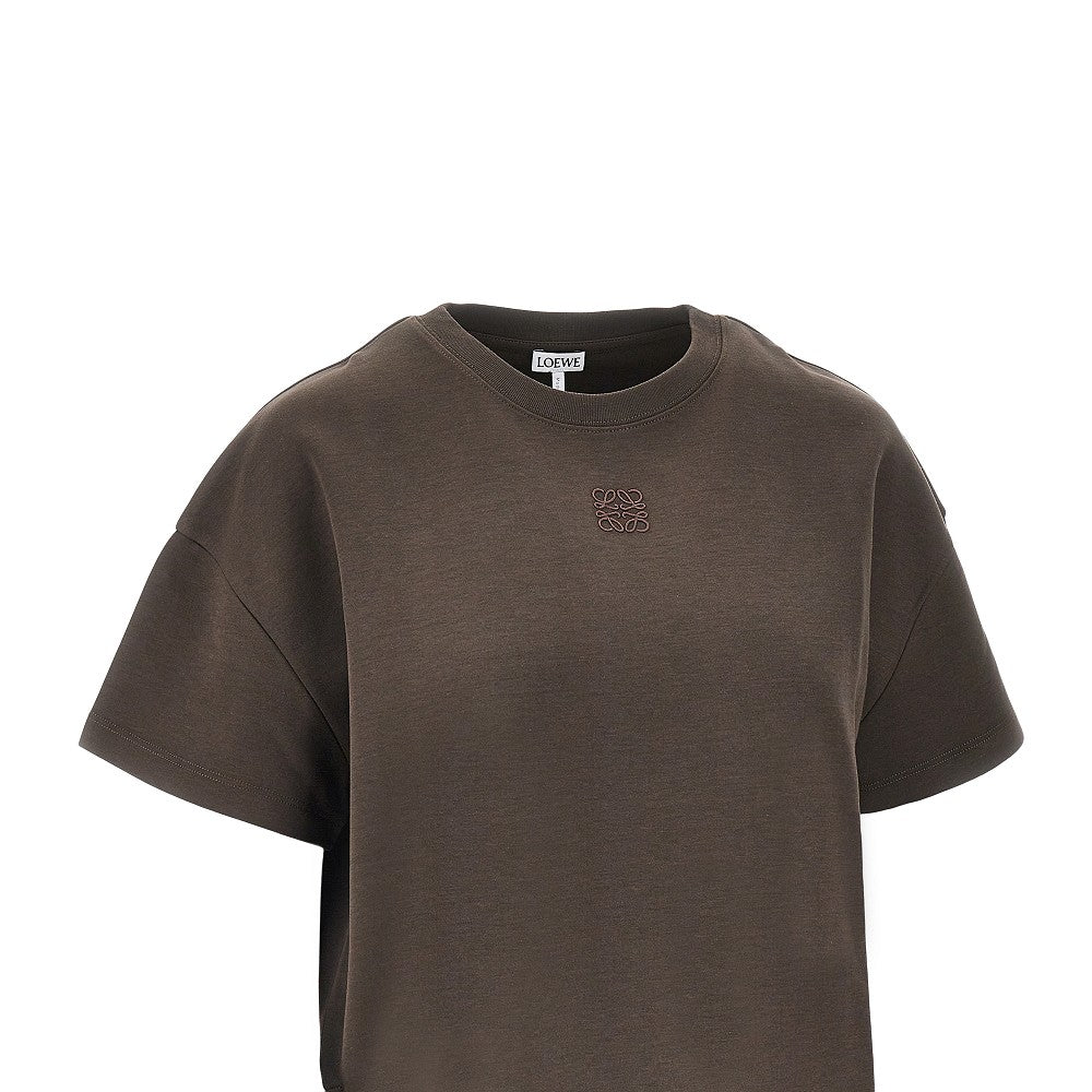 Loewe Anagram embroidery asymmetrical T-shirt