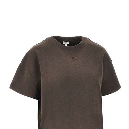 Loewe Anagram embroidery asymmetrical T-shirt