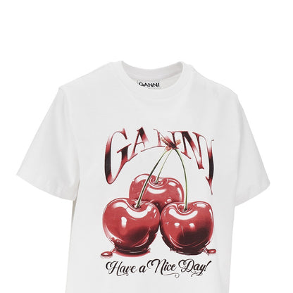 Ganni Cherry print Relaxed Fit T-shirt