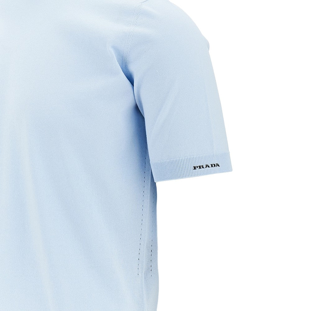 PRADA Cotton knit turtleneck T-shirt