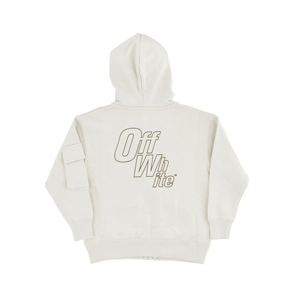 OFF WHITE Full-zip hoodie with cargo pockets