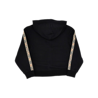 BURBERRY Full-zip hoodie with Check trimmings