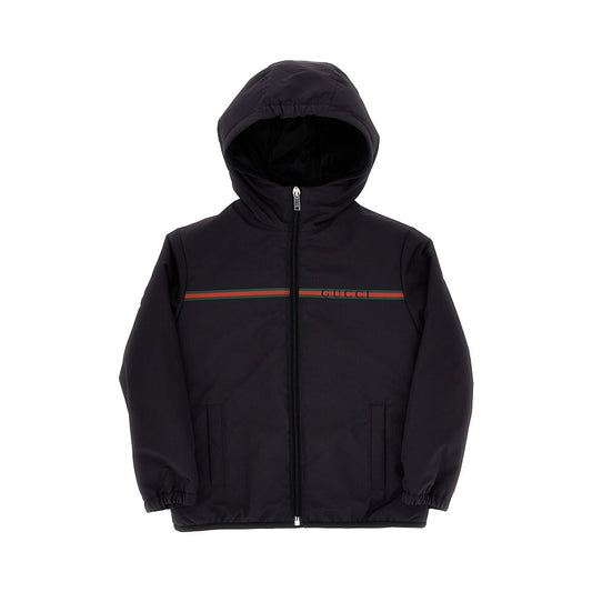 GUCCI Web print nylon padded jacket