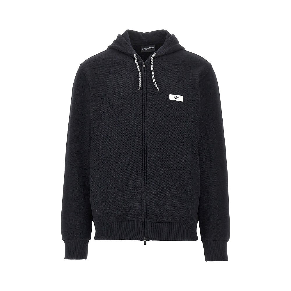 EA Bodywear Piquet jersey full-zip hoodie