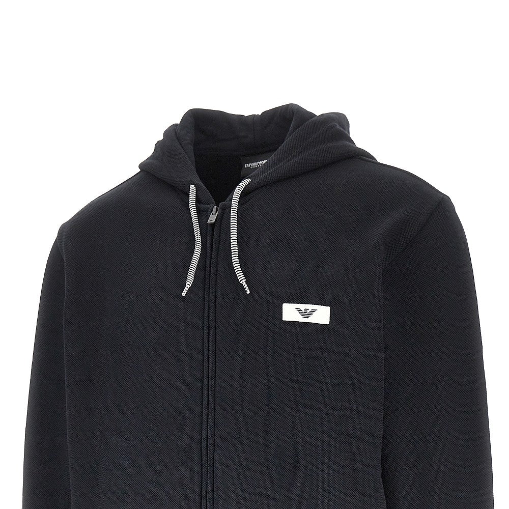 EA Bodywear Piquet jersey full-zip hoodie