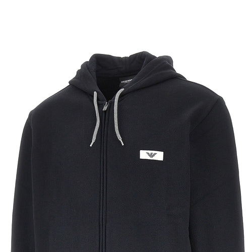 EA Bodywear Piquet jersey full-zip hoodie