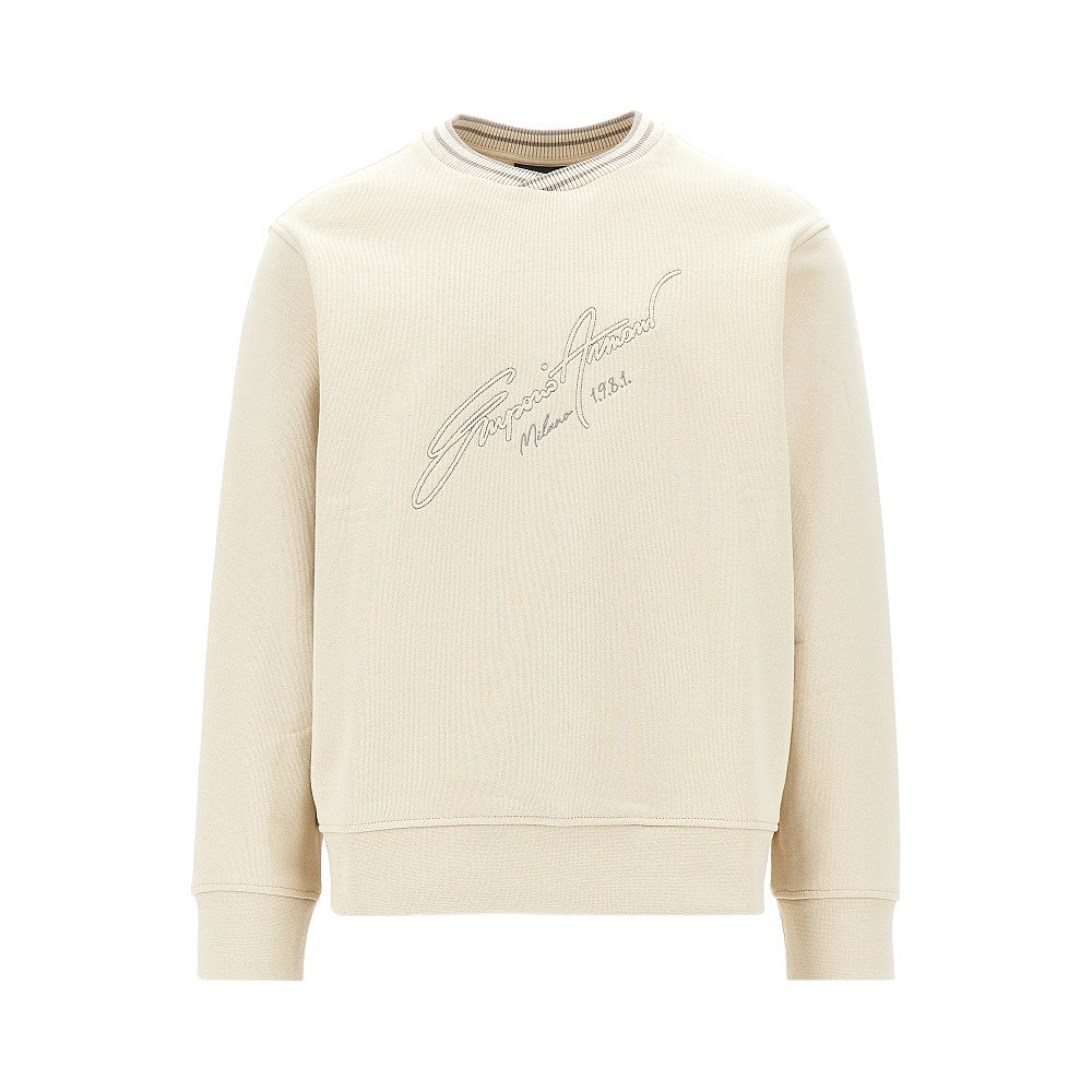 EMPORIO ARMANI Logo embroidery crewneck sweatshirt